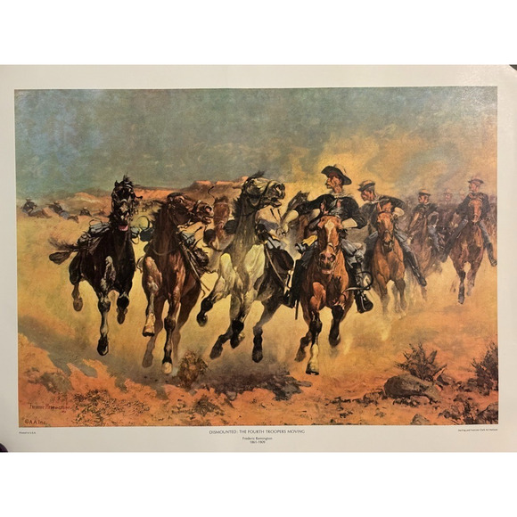 Dismounted: The Fourth Troopers Moving - by Frederic Remington Print 18" x 24" - Picture 1 of 6